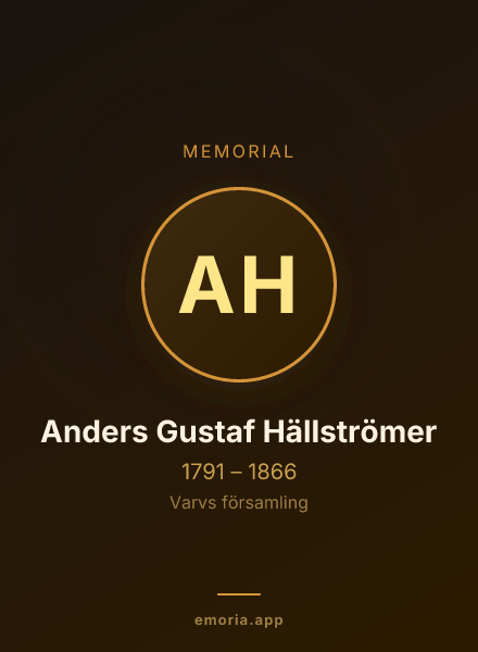 Memorial portrait of Anders Gustaf Hällströmer