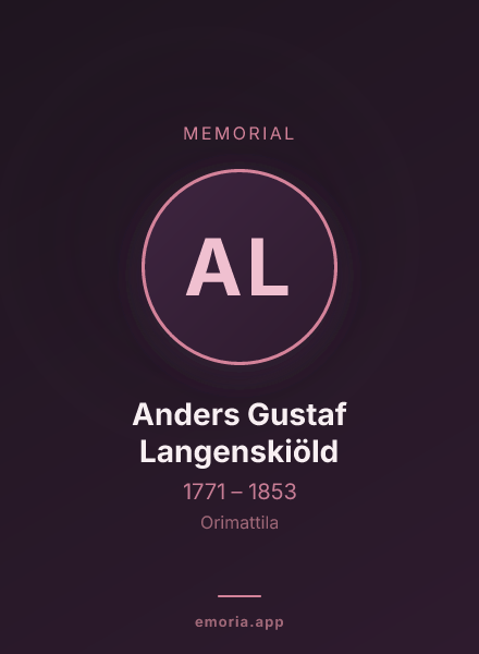 Memorial portrait of Anders Gustaf Langenskiöld