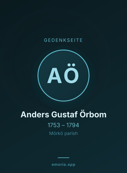 Gedenkportrait von Anders Gustaf Örbom