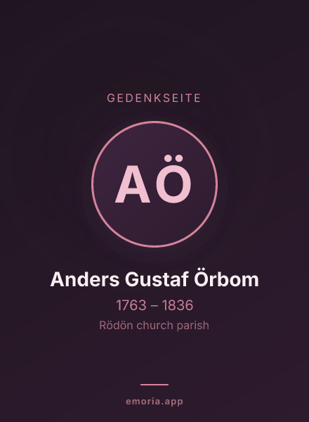 Gedenkportrait von Anders Gustaf Örbom