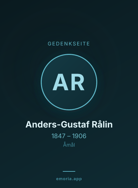 Gedenkportrait von Anders-Gustaf Rålin