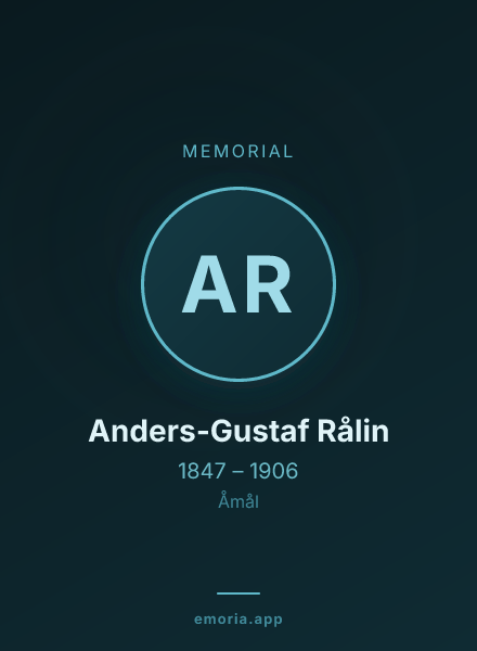Memorial portrait of Anders-Gustaf Rålin