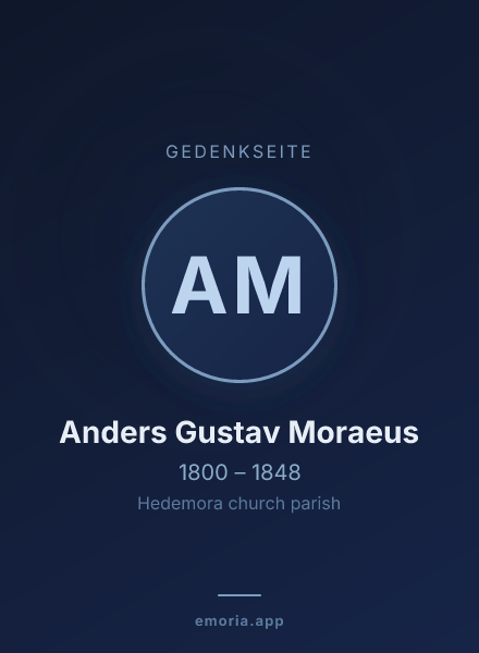 Gedenkportrait von Anders Gustav Moraeus