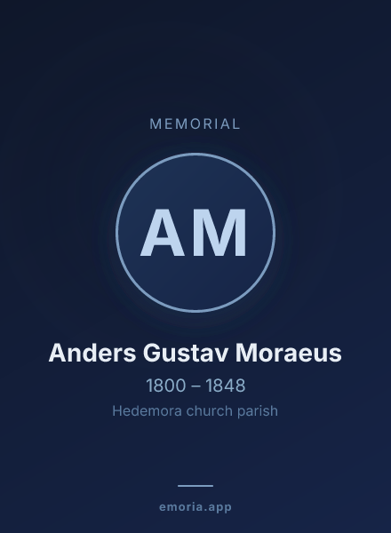 Memorial portrait of Anders Gustav Moraeus