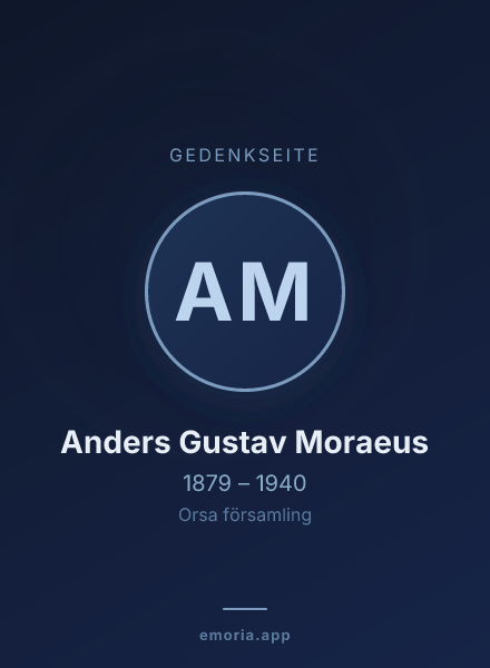 Gedenkportrait von Anders Gustav Moraeus