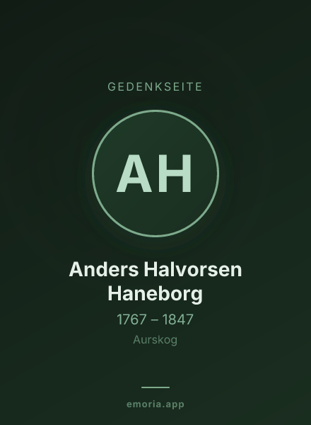 Gedenkportrait von Anders Halvorsen Haneborg