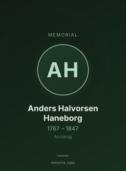 Memorial portrait of Anders Halvorsen Haneborg