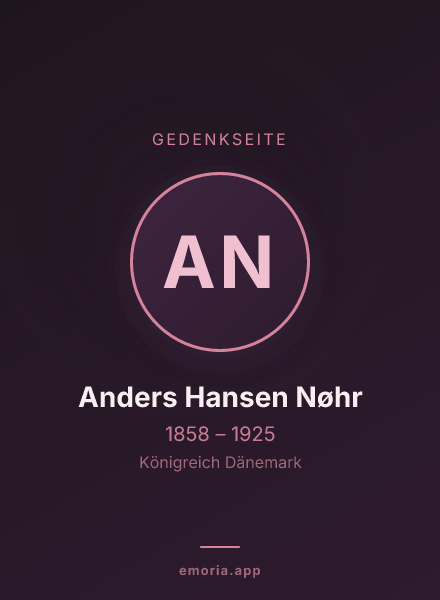Gedenkportrait von Anders Hansen Nøhr