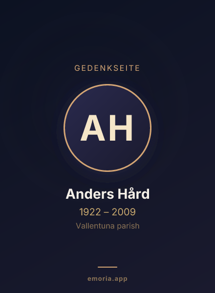 Gedenkportrait von Anders Hård