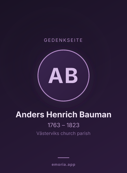 Gedenkportrait von Anders Henrich Bauman