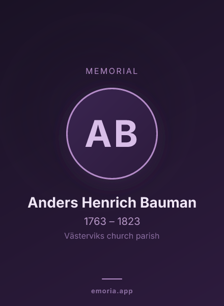 Memorial portrait of Anders Henrich Bauman
