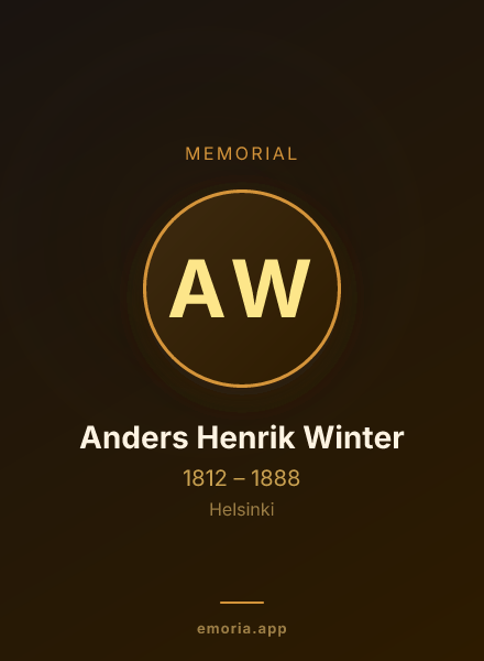 Memorial portrait of Anders Henrik Winter