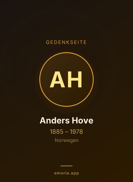 Gedenkportrait von Anders Hove