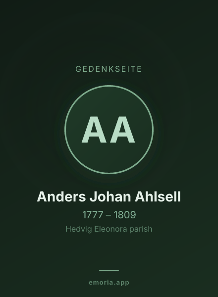 Gedenkportrait von Anders Johan Ahlsell