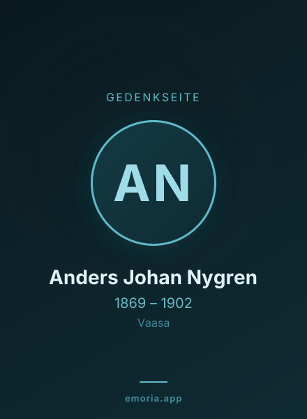 Gedenkportrait von Anders Johan Nygren