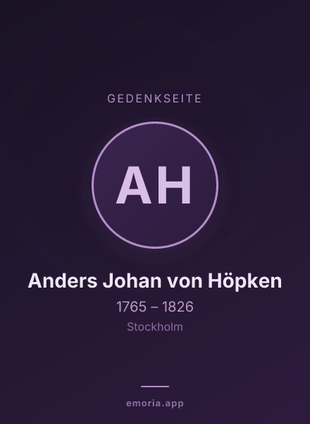 Gedenkportrait von Anders Johan von Höpken