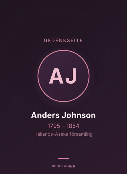 Gedenkportrait von Anders Johnson
