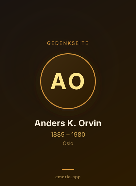 Gedenkportrait von Anders K. Orvin