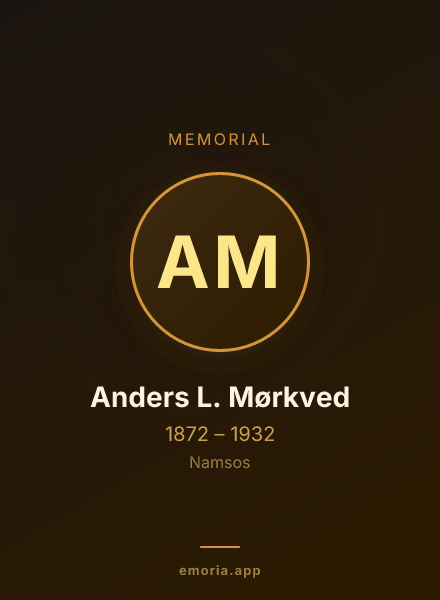 Memorial portrait of Anders L. Mørkved