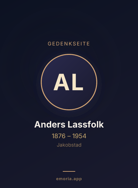 Gedenkportrait von Anders Lassfolk
