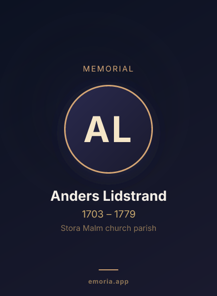 Memorial portrait of Anders Lidstrand