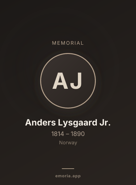 Memorial portrait of Anders Lysgaard Jr.