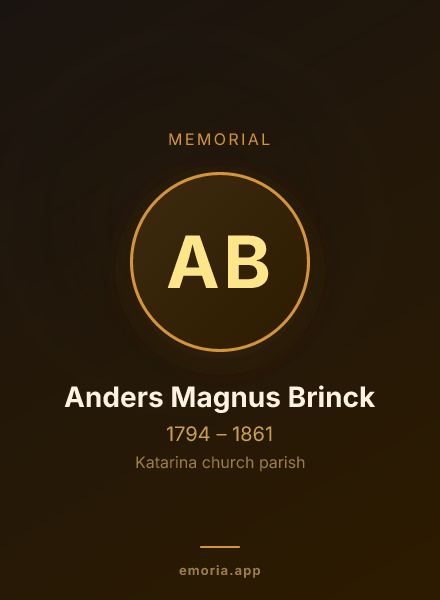 Memorial portrait of Anders Magnus Brinck