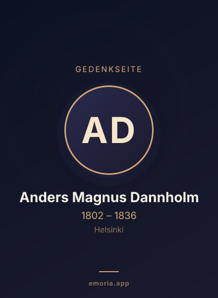 Gedenkportrait von Anders Magnus Dannholm
