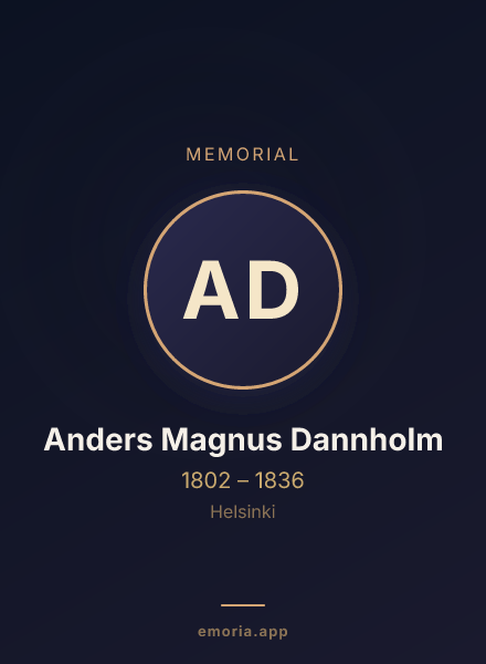Memorial portrait of Anders Magnus Dannholm