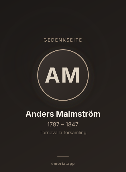 Gedenkportrait von Anders Malmström