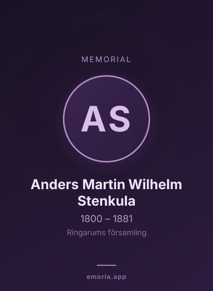 Memorial portrait of Anders Martin Wilhelm Stenkula