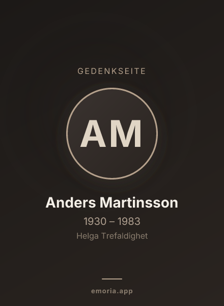 Gedenkportrait von Anders Martinsson