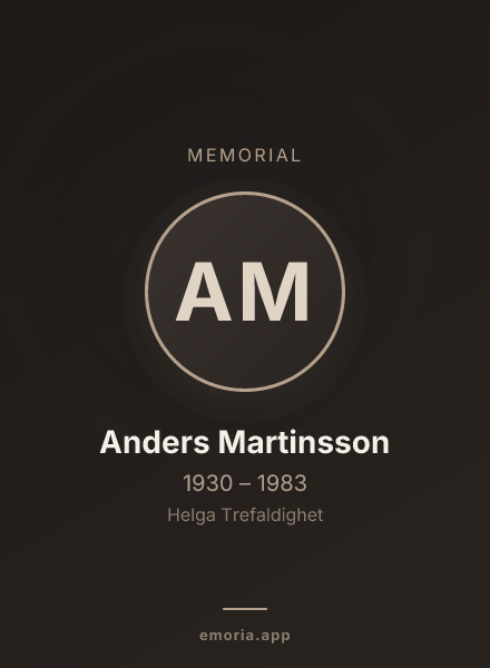 Memorial portrait of Anders Martinsson