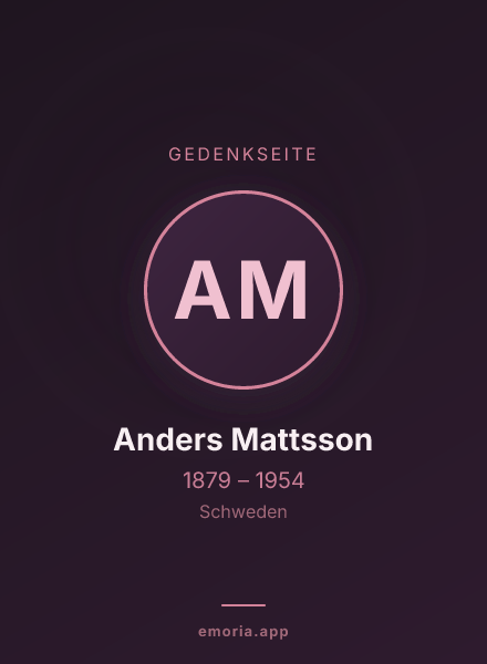 Gedenkportrait von Anders Mattsson