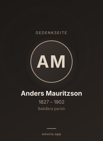 Gedenkportrait von Anders Mauritzson