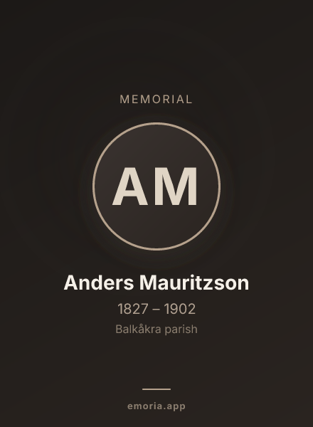 Memorial portrait of Anders Mauritzson