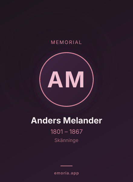 Memorial portrait of Anders Melander