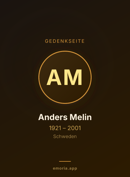 Gedenkportrait von Anders Melin