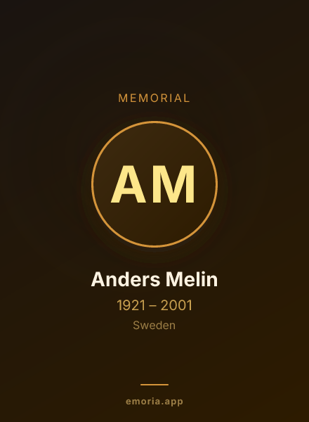 Memorial portrait of Anders Melin