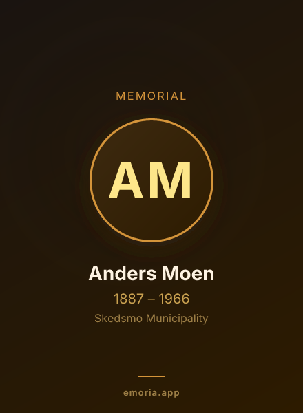 Memorial portrait of Anders Moen