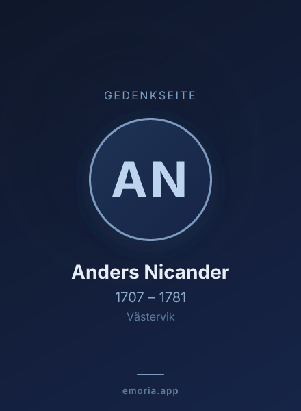 Gedenkportrait von Anders Nicander