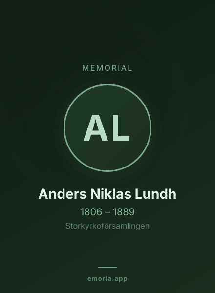 Memorial portrait of Anders Niklas Lundh