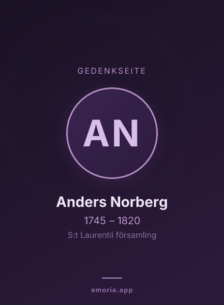 Gedenkportrait von Anders Norberg
