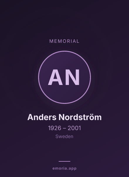 Memorial portrait of Anders Nordström