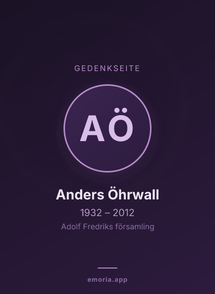 Gedenkportrait von Anders Öhrwall