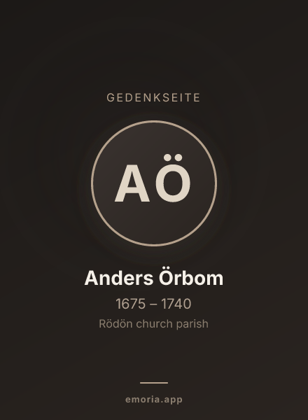 Gedenkportrait von Anders Örbom