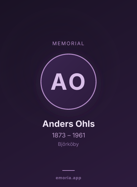 Memorial portrait of Anders Ohls