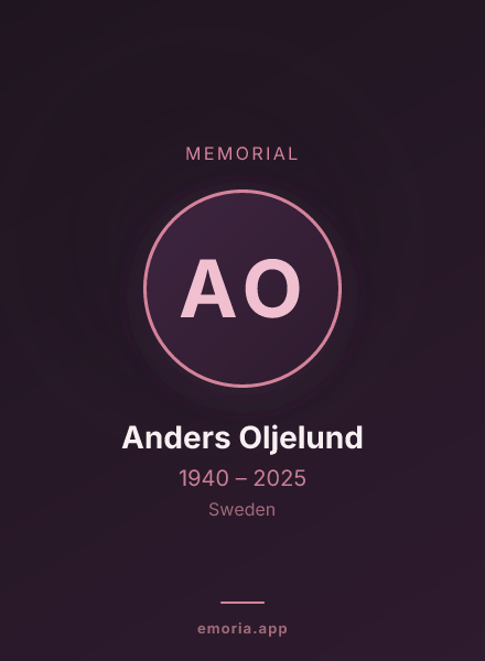 Memorial portrait of Anders Oljelund
