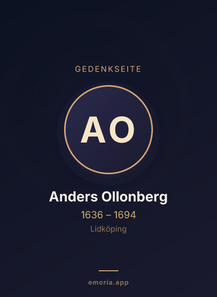 Gedenkportrait von Anders Ollonberg