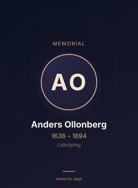 Memorial portrait of Anders Ollonberg